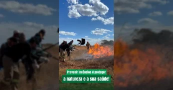 Sargento Rodrigo Silva, do 4º BBM de Sinop, orientando brigadistas no combate a incêndios florestais em Cláudia, MT, com foco em técnicas e segurança. Créditos: Prefeitura de Cláudia / Instagram.