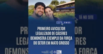 Primeiro avicultor legalizado de Cáceres com esposa, Empaer MT.