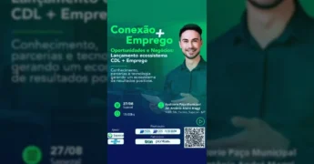 Imagem promocional do evento Conexão + Emprego em Sapezal, divulgado por @cdlsapezal.