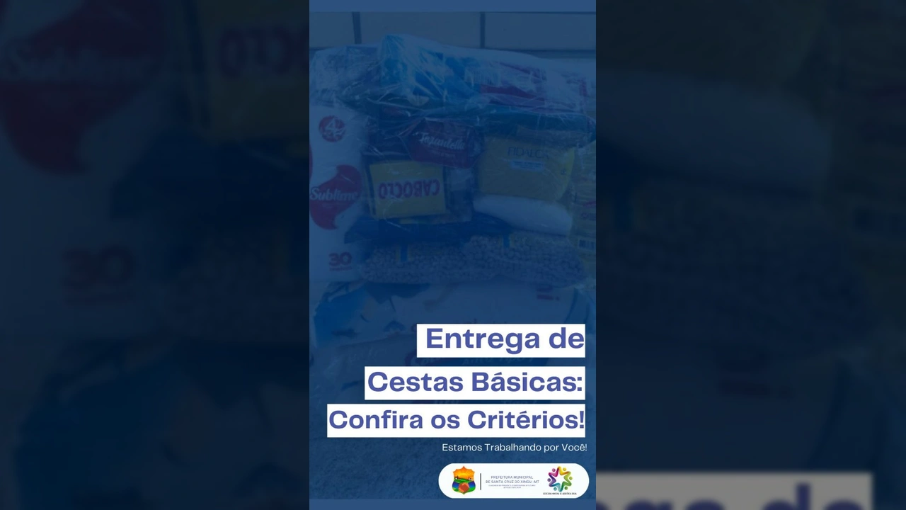 Imagem de cestas básicas do programa Ser Família, prontas para entrega em Santa Cruz do Xingu, Mato Grosso.