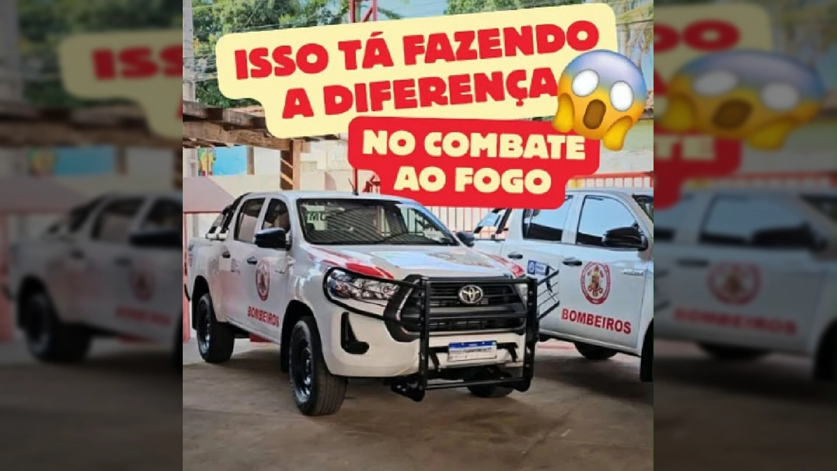 Caminhonete do Corpo de Bombeiros em Mato Grosso com uniformes e equipamentos. Crédito: Governo de Mato Grosso / Instagram.