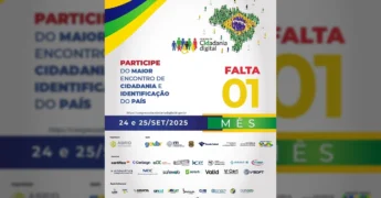 Banner promocional do Congresso da Cidadania Digital 2025 em Brasília, com mapa do Brasil e figuras humanas. Créditos: Abrid / Instagram.