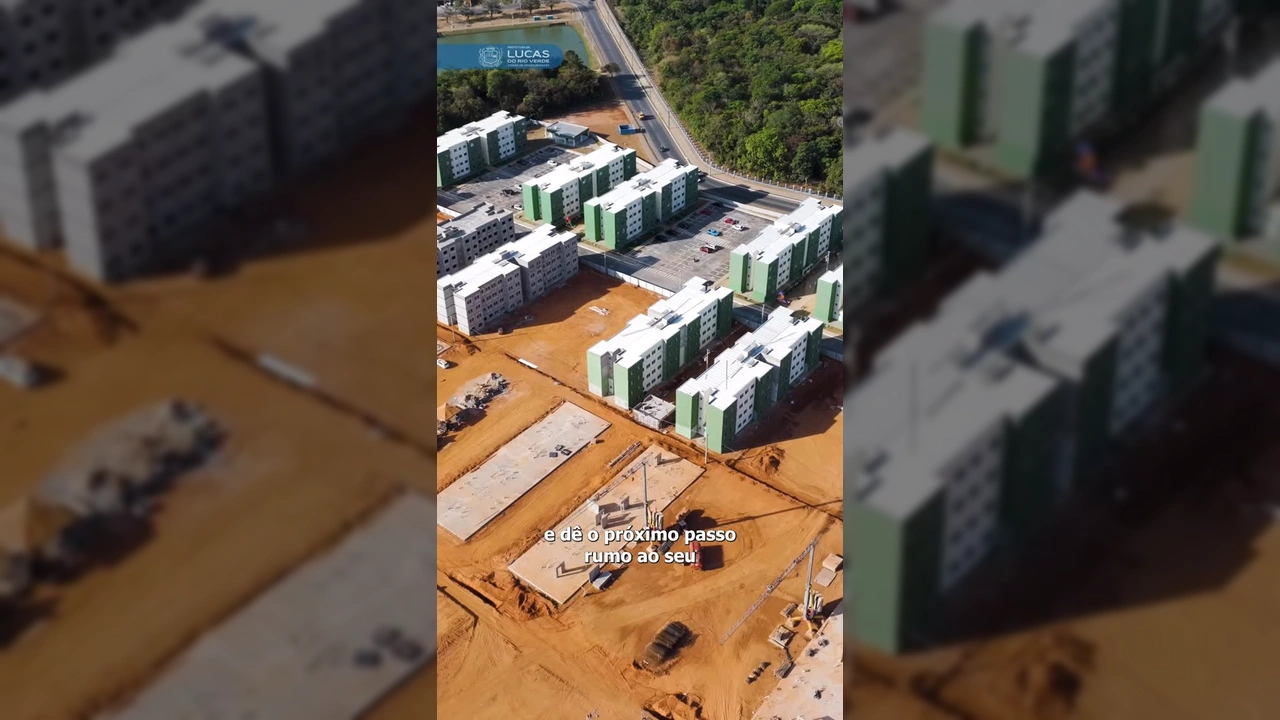Imagem aérea do condomínio Águas do Cerrado em construção e mulher da prefeitura de Lucas do Rio Verde (MT), por Prefeitura de Lucas do Rio Verde (MT)/Instagram