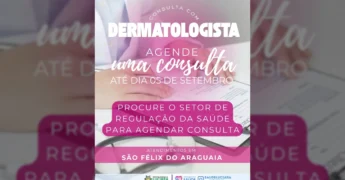 Profissional de saúde agendando consulta de dermatologia para moradores de Luciara. Imagem de saudeluciara.