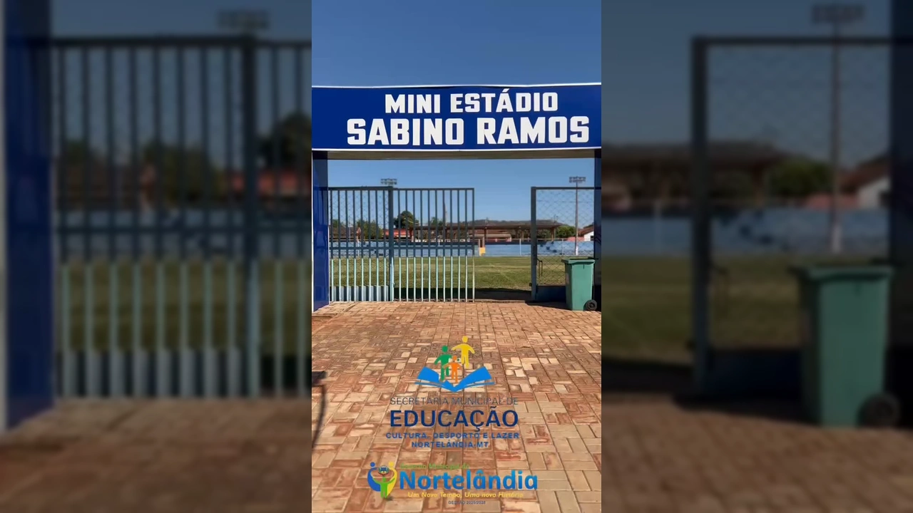 Entrada do Mini Estádio Sabino Ramos em Nortelândia, durante a preparação para a Copa 40tão do Rachão. Imagem: Prefeitura Municipal De Nortelândia / Instagram