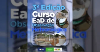 Imagem promocional do 3º Curso EaD de Observação Meteorológica do INMET, mostrando instrumentos de medição. Crédito: INMET | Tempo e Clima / Instagram.
