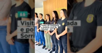 Foto de reunião com a nova delegada da Polícia Civil, Dra. Layssa Crisostomo, e representantes da Prefeitura de Ipiranga do Norte, discutindo segurança. Crédito: @ipirangadonortepref