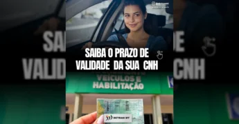 Carteira Nacional de Habilitação com informações sobre validade por idade, divulgada pelo Detran-MT
