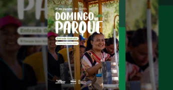 Pessoas sorrindo e participando de atividades ao ar livre no Parque Sesc Baía das Pedras, Poconé, em evento do Sesc Pantanal.
