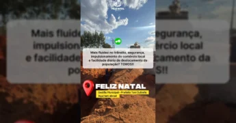 Imagem da obra de duplicação da Avenida Perimetral em Feliz Natal com trabalhadores e máquinas. Créditos: Prefeitura de Feliz Natal / Instagram.