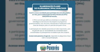 Imagem da Prefeitura de Poxoréu sobre a elaboração do PPA 2026/2029. Créditos: Prefeitura de Poxoréu / Instagram
