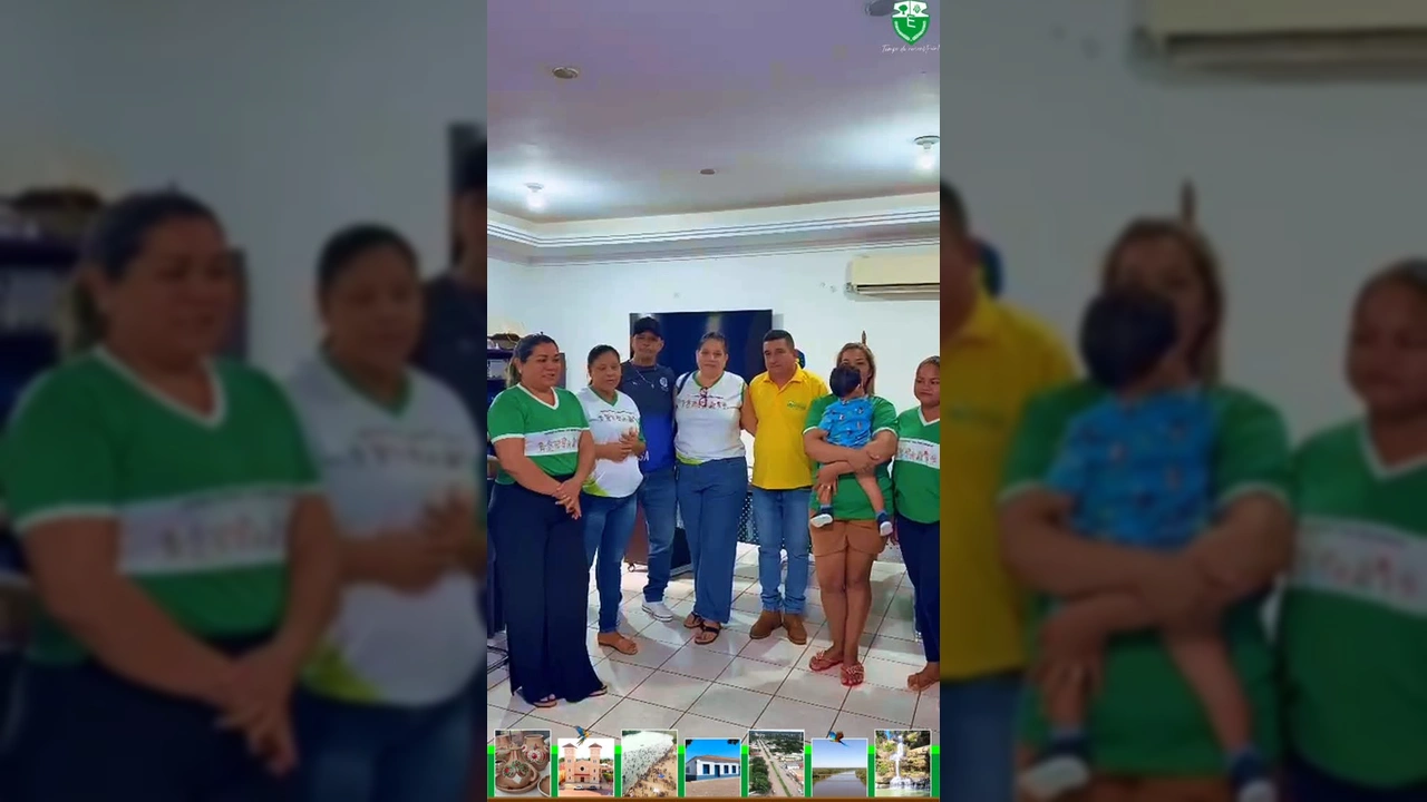 Pessoas reunidas em uma sala, incluindo a equipe da Creche Ana Lemes Joaquim e o Secretário de Governo de Rosário Oeste, Alexandre do Bauxi. Créditos: Prefeitura de Rosário Oeste / Instagram.