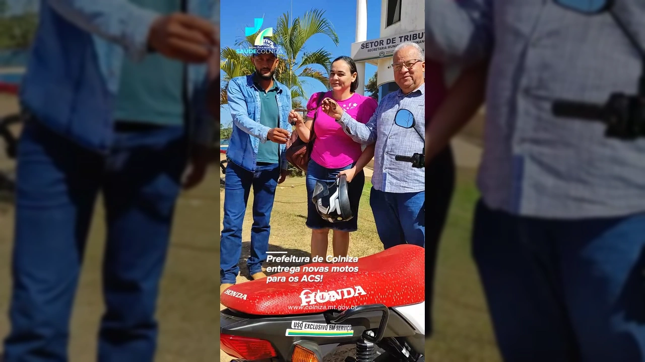 Agentes Comunitários de Saúde recebem novas motocicletas em Colniza, Mato Grosso, para otimizar o atendimento à população. Créditos: Prefeitura de Colniza / Instagram.
