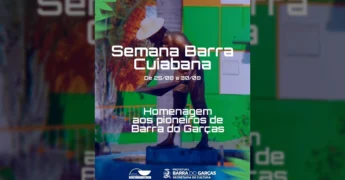Imagem da estátua de um pioneiro, símbolo da Semana Barra Cuiabana em Barra do Garças. Crédito: Prefeitura de Barra do Garças / Instagram.