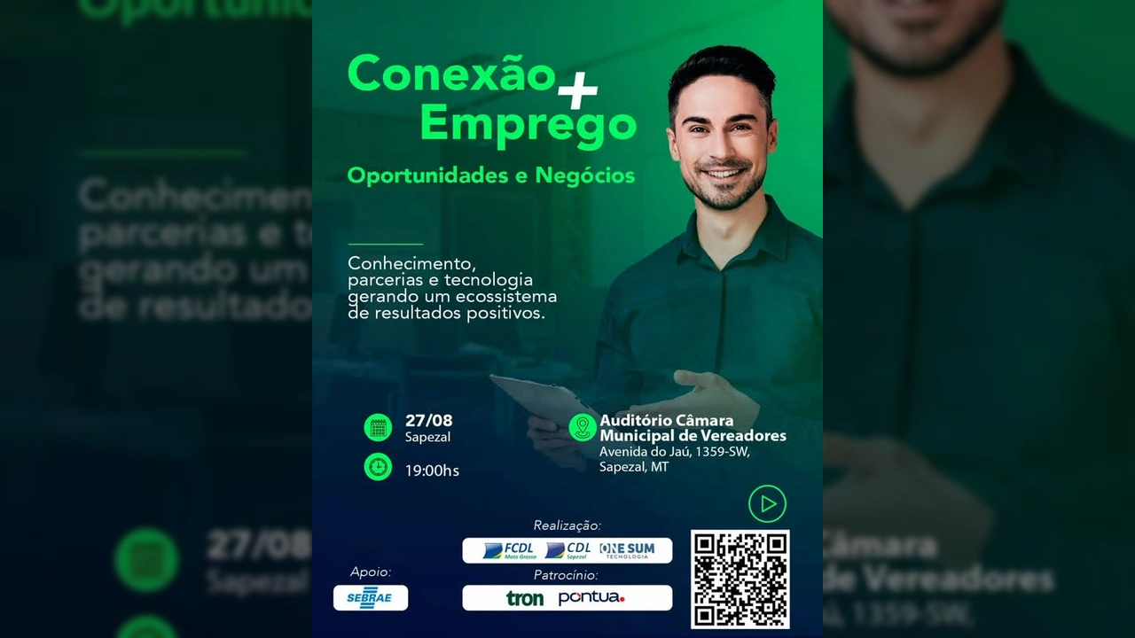 Imagem de divulgação do evento Conexão + Emprego em Sapezal, Mato Grosso, cortesia de CDL +Emprego