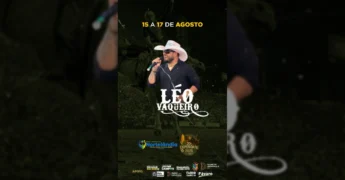 Léo Vaqueiro convidando para a 30ª EXPONORTE em Nortelândia com chapéu de cowboy e óculos escuros / Instagram @exponorte_2025