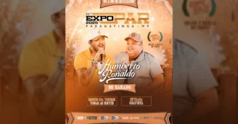 Humberto e Ronaldo anunciados para show gratuito na Expopar 2025 em Paranatinga, Mato Grosso. Créditos: expoparrodeio / Instagram