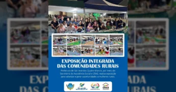 Foto da Exposição Integrada das Comunidades Rurais em São José dos Quatro Marcos, com mulheres expondo produtos. Crédito: Prefeitura de São José dos Quatro Marcos / Instagram