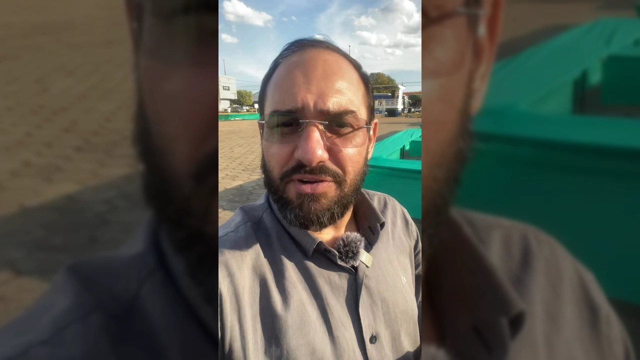 Imagem de Hueliton Mendes Rodrigues apresentando a montagem da Feira da Lua em Terra Nova do Norte. Créditos: Hueliton Mendes Rodrigues / Instagram.