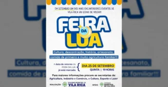 Imagem do cartaz da Feira da Lua em Vila Rica, Mato Grosso, anunciando o evento em setembro de 2025. Crédito: Governo de Vila Rica-MT / Instagram