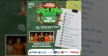 Imagem da divulgação da Feira Itinerante "Vem pra Roça" em Poxoréu, com destaque para produtos rurais e Grupo Sasmininas. Créditos: Prefeitura de Poxoréu / Instagram.