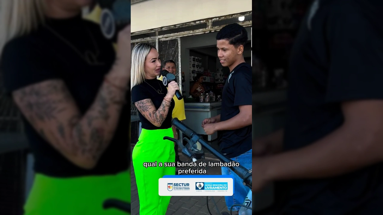Entrevista sobre bandas de lambadão para o Festival Amigos do Lambadão em Nossa Senhora do Livramento, promovido pela Secretaria de Cultura e Turismo.