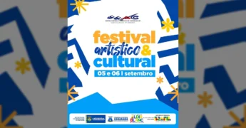 Cartaz do Festival Artístico e Cultural de Canarana 2025 com detalhes sobre categorias e premiações, por Prefeitura de Canarana - MT / Instagram