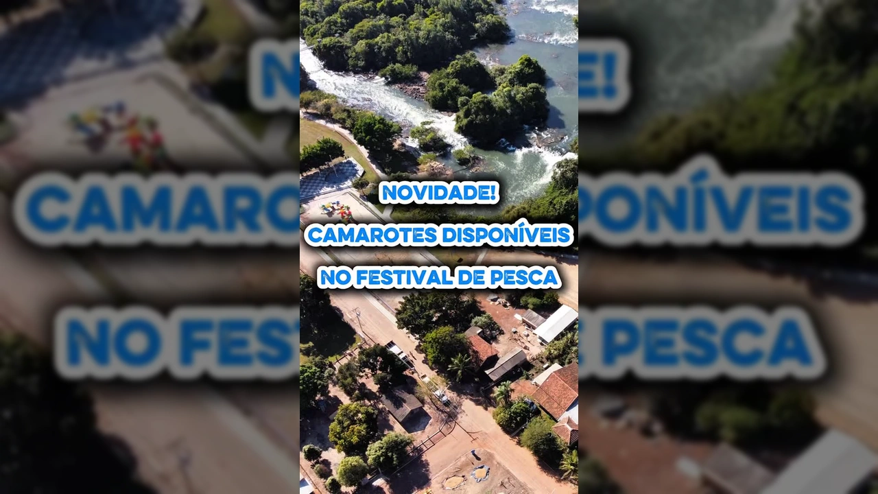Homem sorrindo anunciando a venda de camarotes para o Festival de Pesca de Novo São Joaquim, por @festivaldepescansj2025.