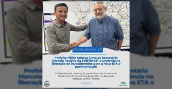 Reunião sobre investimentos em infraestrutura para Figueirópolis D'Oeste com Prefeito Mirim e SINFRA-MT. Crédito: Prefeitura de Figueiropolis-MT / Instagram.