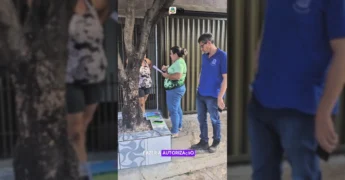 Servidores da Secretaria de Agricultura e Meio Ambiente de Pedra Preta-MT em vistoria para autorização de poda de árvore. Crédito: @prefeitura.pedrapretamt