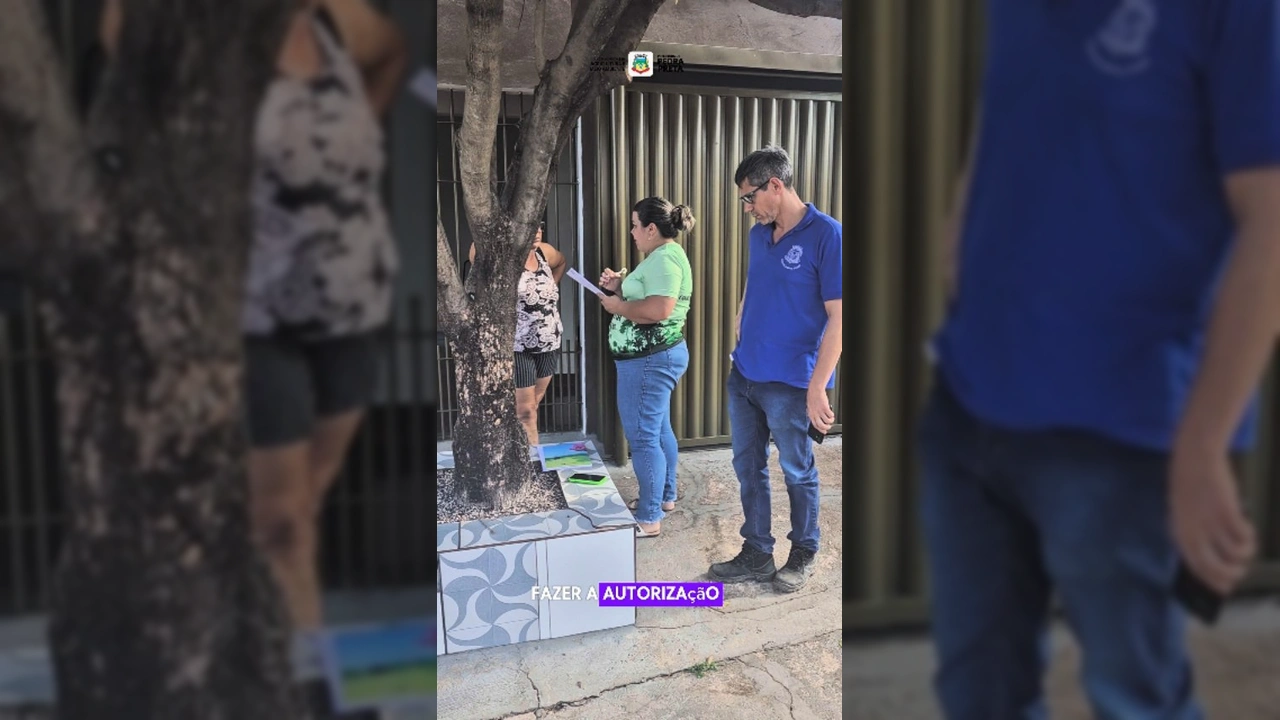 Servidores da Secretaria de Agricultura e Meio Ambiente de Pedra Preta-MT em vistoria para autorização de poda de árvore. Crédito: @prefeitura.pedrapretamt
