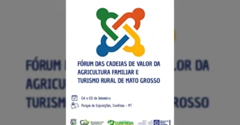 Programação do Fórum das Cadeias de Valor da Agricultura Familiar e Turismo Rural de Mato Grosso e da FEAFTUR, em Confresa. Crédito: Empaer MT / Instagram.