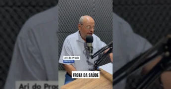 Prefeito Ari do Prado falando sobre a frota de veículos da saúde em Gaúcha do Norte. Créditos: Prefeitura de Gaúcha do Norte / Instagram.