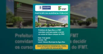 Renderização do futuro campus do IFMT em Água Boa. Crédito: Prefeitura de Água Boa-MT / Instagram.