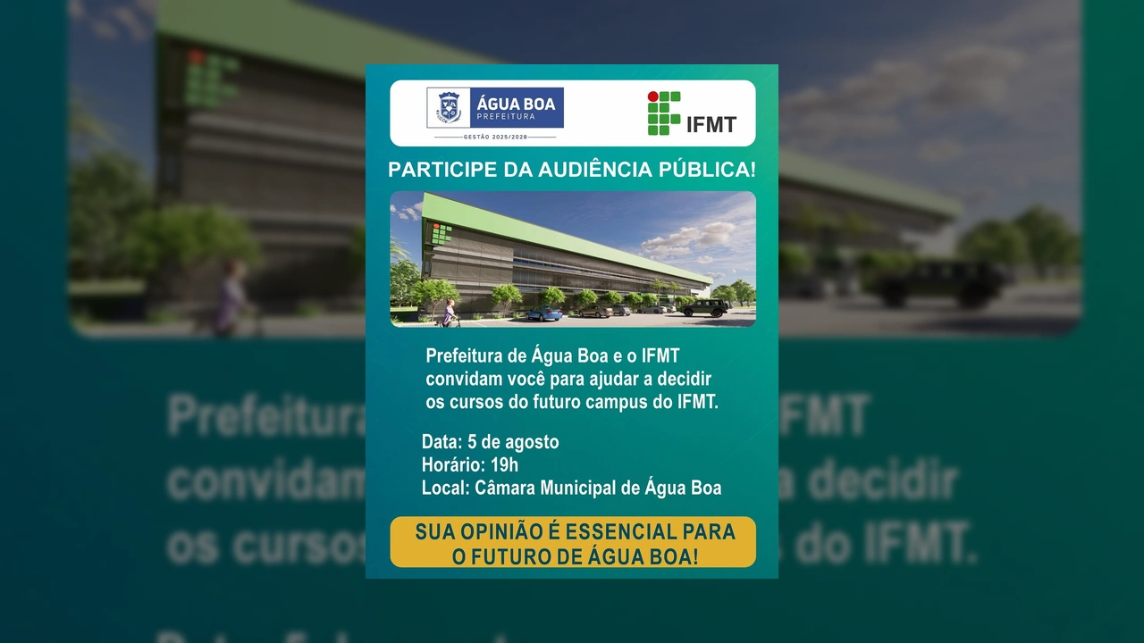 Renderização do futuro campus do IFMT em Água Boa. Crédito: Prefeitura de Água Boa-MT / Instagram.