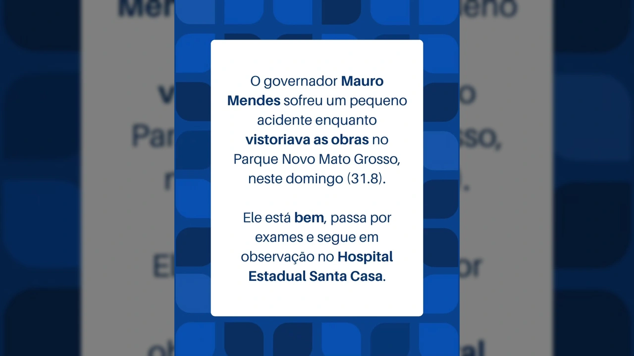 Imagem de notícia sobre o acidente do governador Mauro Mendes em Mato Grosso, publicada por mauromendesoficial
