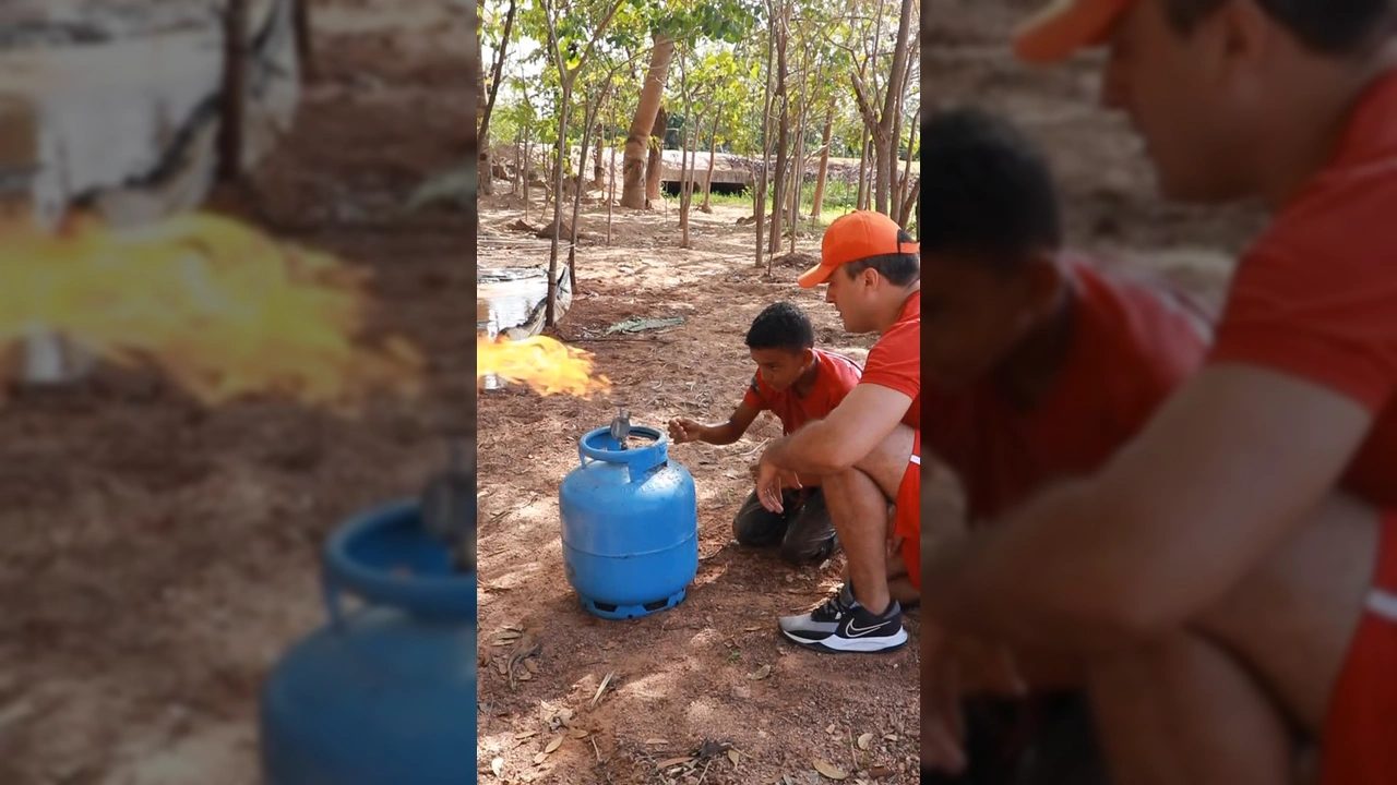 Alunos do Projeto Bombeiros do Futuro em Guarantã do Norte durante aula prática. Créditos: Prefeitura Municipal de Guarantã do Norte / Instagram