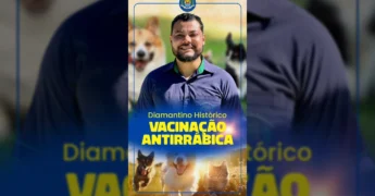 Lucas Rosa, Coordenador de Vigilância Sanitária, informa sobre a campanha de vacinação antirrábica em Diamantino. Créditos: Prefeitura de Diamantino / Instagram.
