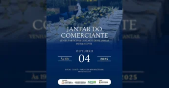 Mesa posta para o Jantar do Comerciante em Nova Ubiratã, Crédito: Prefeitura Municipal de Nova Ubiratã no Instagram.
