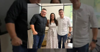 Secretária Jaiane e Secretário Amaro de Jauru em reunião sobre educação em Pontes e Lacerda. Créditos: Prefeitura de Jauru / Instagram
