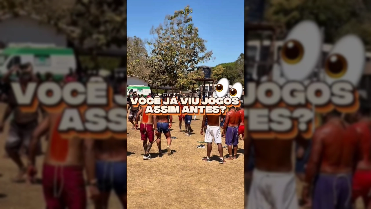 Indígenas com pinturas corporais e adornos tradicionais participando de uma corrida de tora nos Jogos Indígenas em Brasnorte. Crédito: Governo de Mato Grosso - Instagram