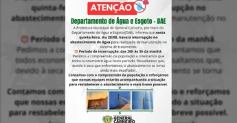 Trabalhos de manutenção no sistema de tratamento de água em General Carneiro, publicados pela Prefeitura_General Carneiro no Instagram.