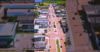Vista panorâmica de Marcelândia mostrando desenvolvimento urbano e infraestrutura, celebrando 39 anos. Créditos: Prefeitura de Marcelândia/Instagram.