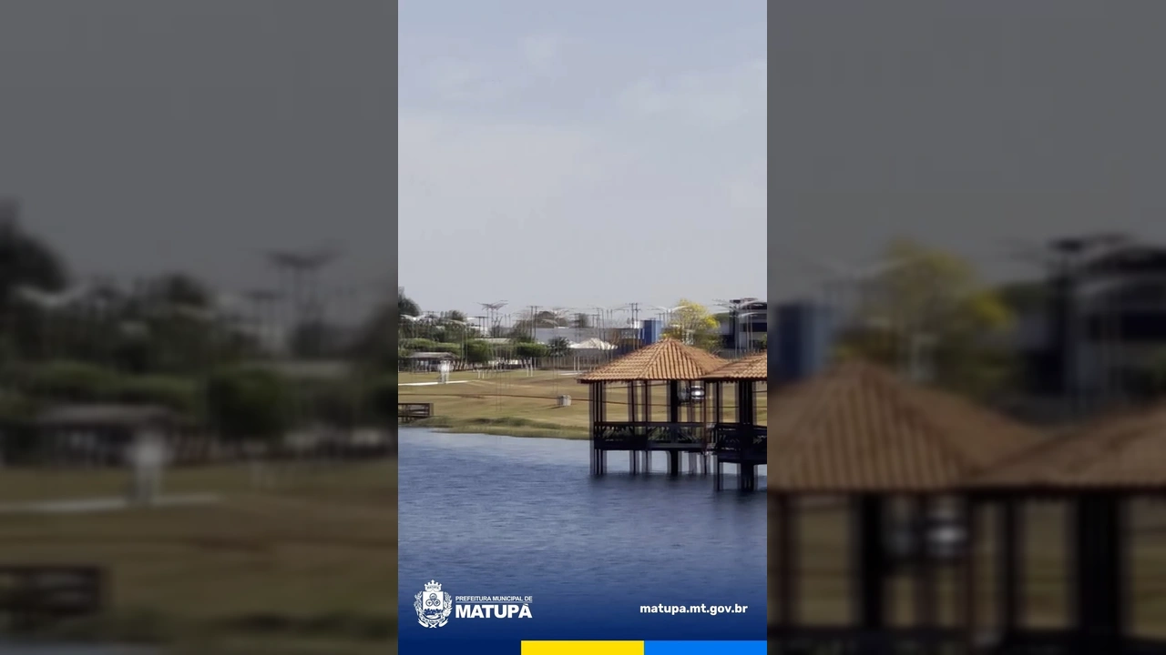 Obras de revitalização da pista de caminhada e quiosques no Complexo Turístico dos Lagos em Matupá, Mato Grosso. Créditos: Prefeitura Municipal de Matupá / Instagram.