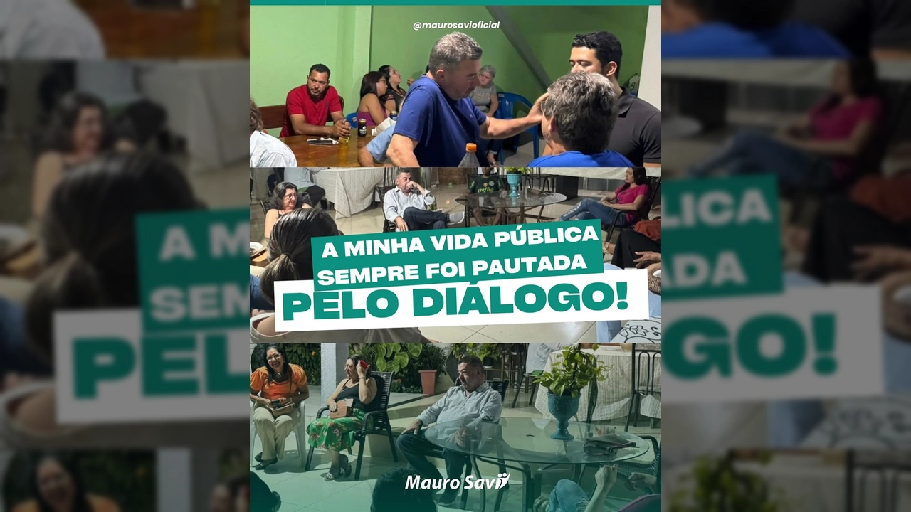 Mauro Savi interagindo com pessoas em diferentes cenários, simbolizando o diálogo na política. Créditos: Instagram/@maurosavioficial