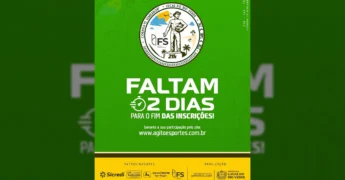 Imagem promocional da Meia Maratona O Semeador, indicando 'Faltam 2 Dias' para as inscrições. Publicado por Secretaria de Esporte e Lazer de Lucas do Rio Verde.