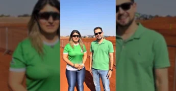 Eduardo Sanches e Eliandra Nezi em pista de motocross, Tangará da Serra. Créditos: Prefeitura de Tangará da Serra / Instagram.