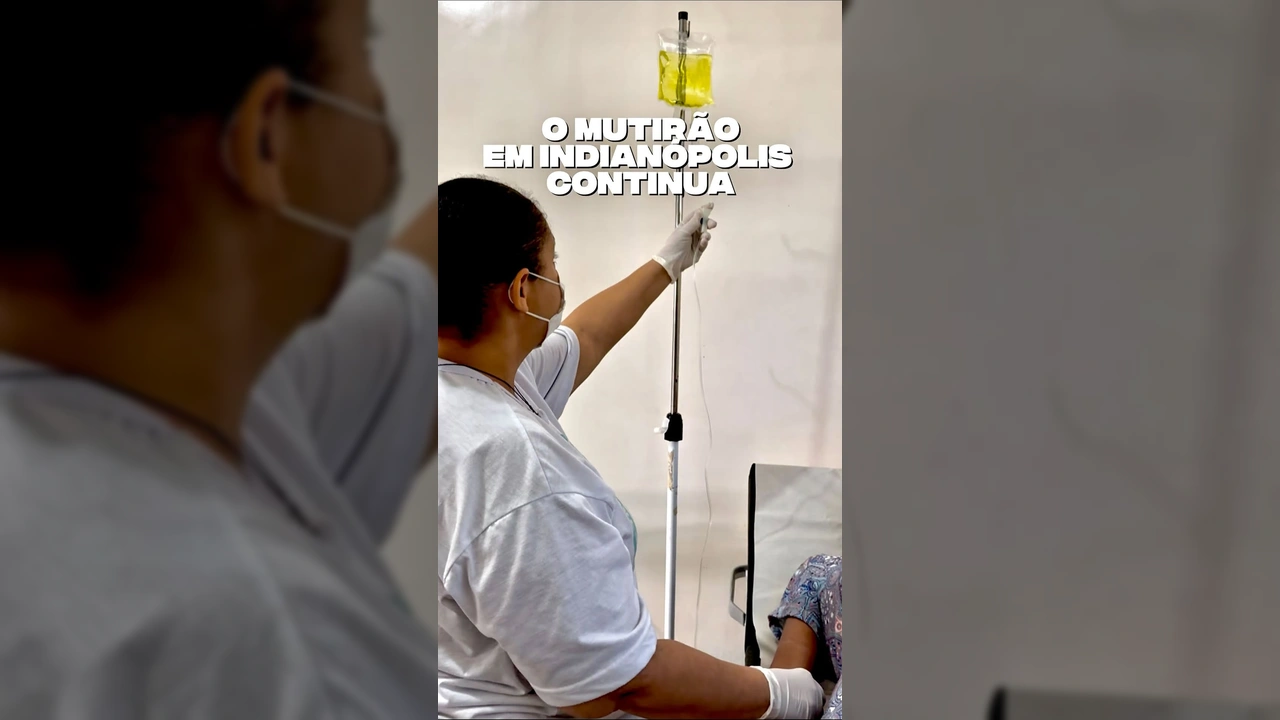 Profissional de saúde Jaqueline, técnica de enfermagem, falando sobre o mutirão de saúde em Indianópolis, Barra do Garças. Crédito: Prefeitura de Barra do Garças / Instagram
