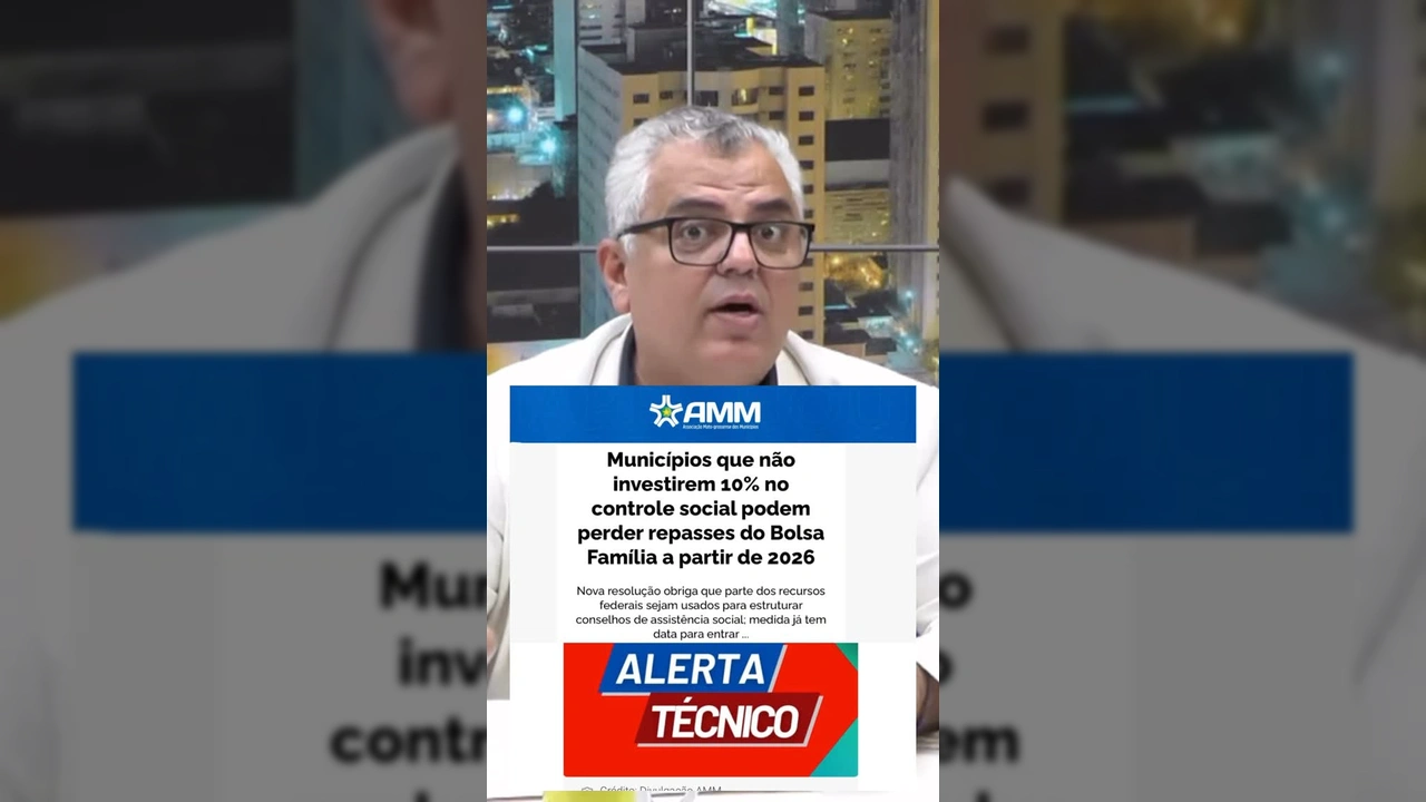 Imagem de um jornalista alertando sobre as novas regras para municípios, cortesia da AMM - Associação Mato-grossense dos Municípios, postada no Instagram.