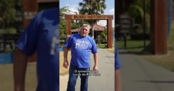 Oliveira Neto no Museu Histórico de Lucas do Rio Verde, celebrando o aniversário da cidade. Créditos: Instagram vivacultura.lrv.